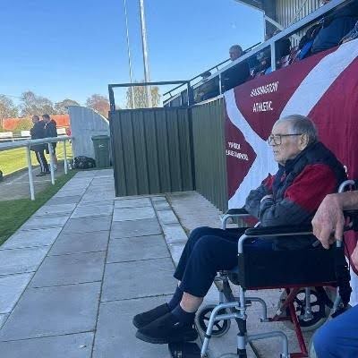 roy watching a haddington football match from the sidelines