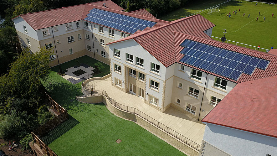 haddington care home in east lothian from above